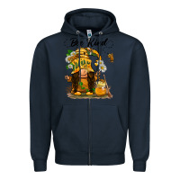 Navy bee kind gnome Zipper Hoodie - BarkalooDesign