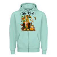 Seafoam bee kind gnome Zipper Hoodie - BarkalooDesign