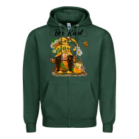 Sports Green bee kind gnome Zipper Hoodie - BarkalooDesign