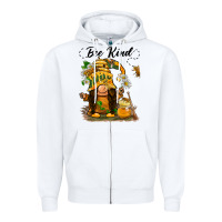 White bee kind gnome Zipper Hoodie - BarkalooDesign