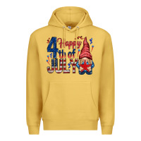 Antique Gold Happy 4th Of July with gnome Premium Hoodie - HowdyJamesFarm