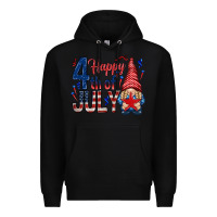 Black Happy 4th Of July with gnome Premium Hoodie - HowdyJamesFarm