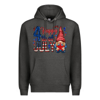 Charcoal Heather Happy 4th Of July with gnome Premium Hoodie - HowdyJamesFarm