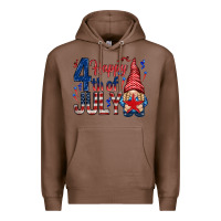 Chestnut Happy 4th Of July with gnome Premium Hoodie - HowdyJamesFarm