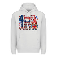 Dove Grey Happy 4th Of July with gnome Premium Hoodie - HowdyJamesFarm