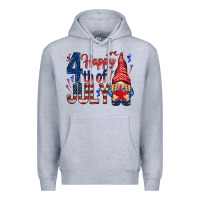 Heather Grey Happy 4th Of July with gnome Premium Hoodie - HowdyJamesFarm