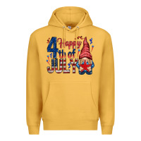 Mustard Happy 4th Of July with gnome Premium Hoodie - HowdyJamesFarm