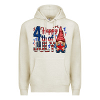 Oatmeal Heather Happy 4th Of July with gnome Premium Hoodie - HowdyJamesFarm