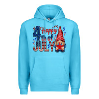 Ocean Blue Happy 4th Of July with gnome Premium Hoodie - HowdyJamesFarm