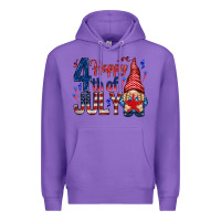 Purple Happy 4th Of July with gnome Premium Hoodie - HowdyJamesFarm
