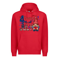 Red Happy 4th Of July with gnome Premium Hoodie - HowdyJamesFarm