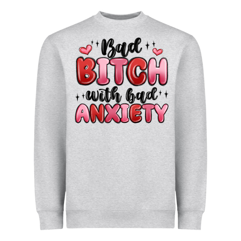 Bad Bitch With Bad Anxiety Heavyweight Sweatshirt by MaliasSmallBusiness | Teevron