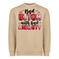 Mushroom bad bitch with bad anxiety Heavyweight Sweatshirt - MaliasSmallBusiness