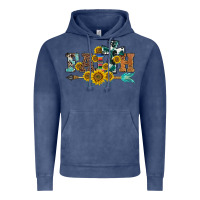 Vintage Denim western faith arrow sunflowers Vintage Hoodie - BarkalooDesign