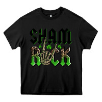 Black St. Patrick's shamrock Heavy Core Tee - OliviaCreatesArt