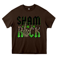 Chocolate Brown St. Patrick's shamrock Heavy Core Tee - OliviaCreatesArt