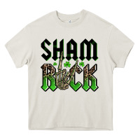 Cream St. Patrick's shamrock Heavy Core Tee - OliviaCreatesArt