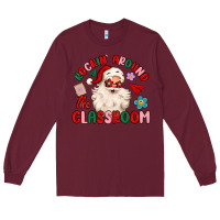 Burgundy rockin around the classroom Long Sleeve Tee - MaliasSmallBusiness