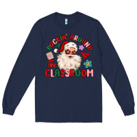 Navy rockin around the classroom Long Sleeve Tee - MaliasSmallBusiness