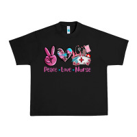 Black peace love nurse Urban Heavy Tee - AdoDesignShop