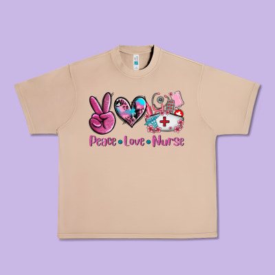 Peace Love Nurse Urban Heavy Tee Designed By Adodesignshop