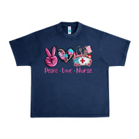 Navy peace love nurse Urban Heavy Tee - AdoDesignShop