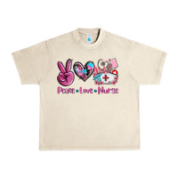 Sandshell peace love nurse Urban Heavy Tee - AdoDesignShop