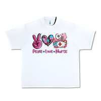 White peace love nurse Urban Heavy Tee - AdoDesignShop
