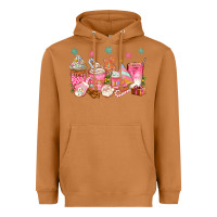Meerkat Pink gingerbread coffee cups Heavyweight Hoodie - texasbilliewilder
