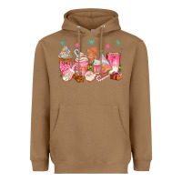 Toasted Coconut Pink gingerbread coffee cups Heavyweight Hoodie - texasbilliewilder