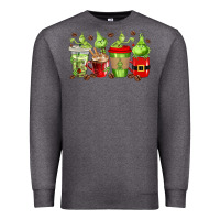 Charcoal Heather grinch coffee cups Premium Sweatshirt - texasbilliewilder