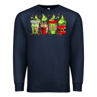 Navy grinch coffee cups Premium Sweatshirt - texasbilliewilder