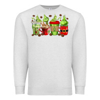 Oatmeal Heather grinch coffee cups Premium Sweatshirt - texasbilliewilder