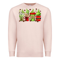 Pale Pink grinch coffee cups Premium Sweatshirt - texasbilliewilder