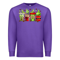 Purple grinch coffee cups Premium Sweatshirt - texasbilliewilder