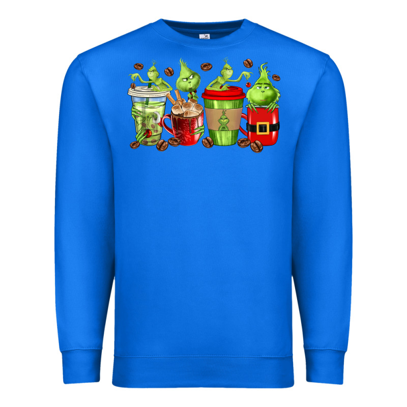 Grinch Coffee Cups Premium Sweatshirt by texasbilliewilder | Teevron