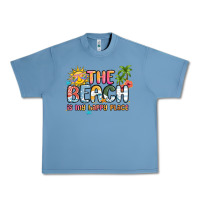 Pebble Blue the beach is my happy place Urban Heavy Tee - MaliasSmallBusiness
