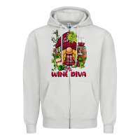 Dove Grey vine diva  gnome Zipper Hoodie - BarkalooDesign