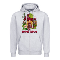 Heather Grey vine diva  gnome Zipper Hoodie - BarkalooDesign