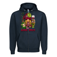 Navy vine diva  gnome Zipper Hoodie - BarkalooDesign