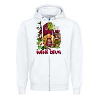White vine diva  gnome Zipper Hoodie - BarkalooDesign