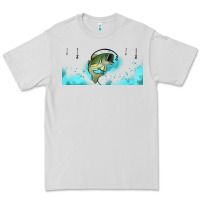 Dove Grey jumping bass fishing 16oz libbey cup Premium Tee - HRA Design Shop