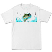 White jumping bass fishing 16oz libbey cup Premium Tee - HRA Design Shop