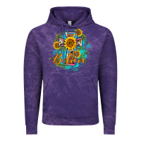 Cloud Purple western belive sunflowers cross Vintage Hoodie - BarkalooDesign