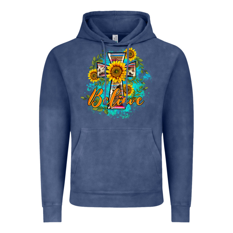 Western Belive Sunflowers Cross Vintage Hoodie by BarkalooDesign | Teevron