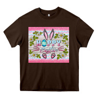 Chocolate Brown happy easter bunny Heavy Core Tee - BarkalooDesign