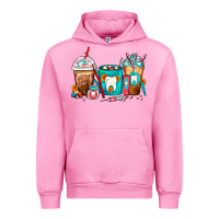 Fuchsia Pink Dentist Coffee Cups Urban Hoodie - FaDigitalArtStudio