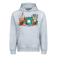 Heather Grey Dentist Coffee Cups Urban Hoodie - FaDigitalArtStudio