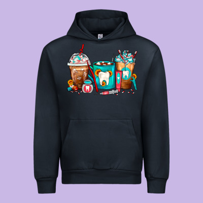 Dentist Coffee Cups Urban Hoodie Designed By Fadigitalartstudio