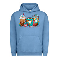 Pigment Pebble Blue Dentist Coffee Cups Urban Hoodie - FaDigitalArtStudio